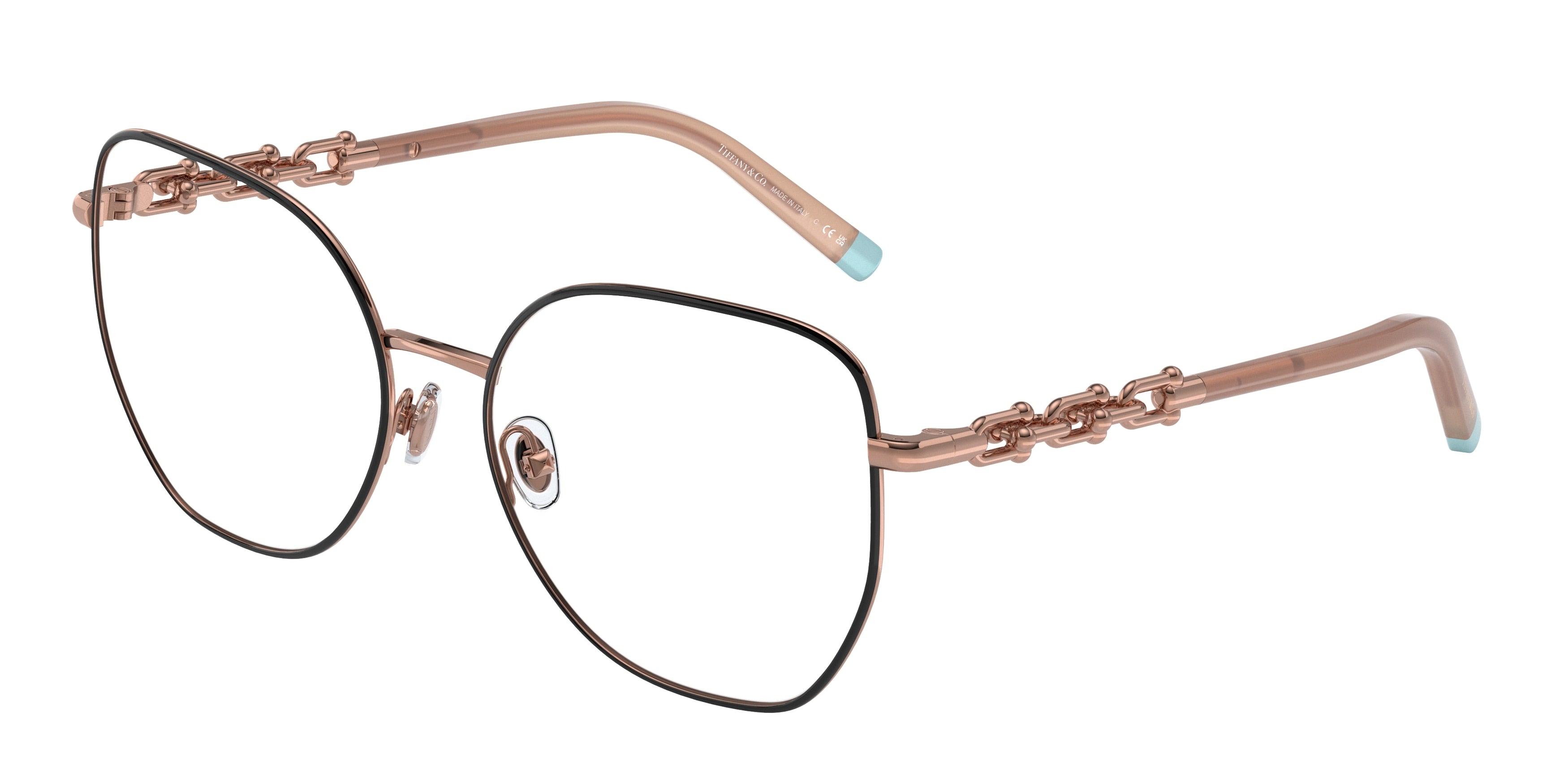 Tiffany TF1147 Irregular Eyeglasses  6162-Black On Rubedo 57-145-17 - Color Map Black