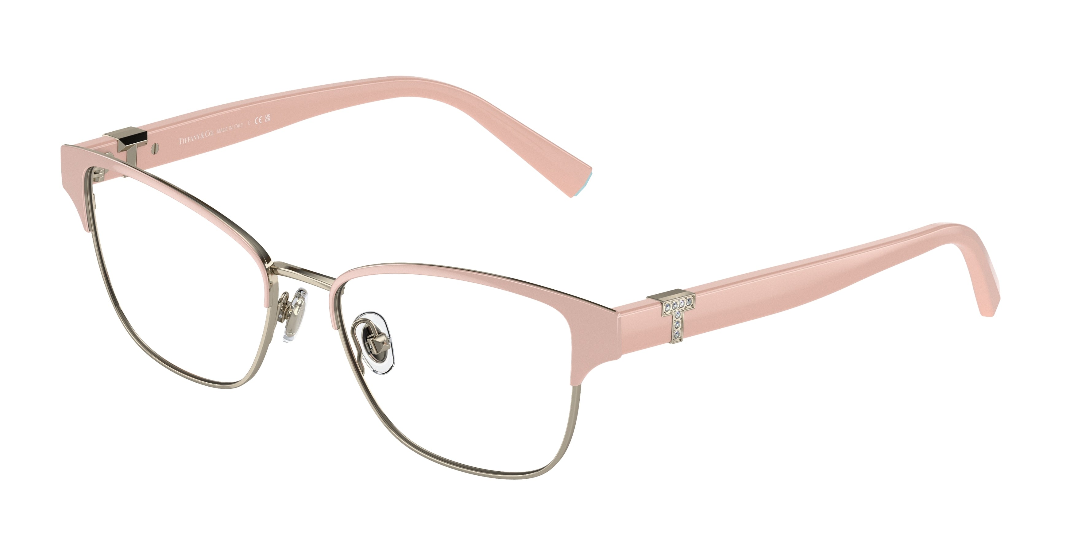 Tiffany TF1152B Cat Eye Eyeglasses  6186-Cloud Pink On Pale Gold 52-140-16 - Color Map Pink