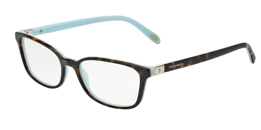 Tiffany TF2094F Square Eyeglasses  8134-HAVANA/BLUE 54-17-140 - Color Map havana