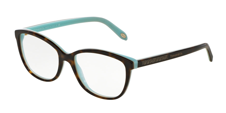 Tiffany TF2121F Square Eyeglasses  8134-HAVANA/BLUE 54-16-140 - Color Map havana