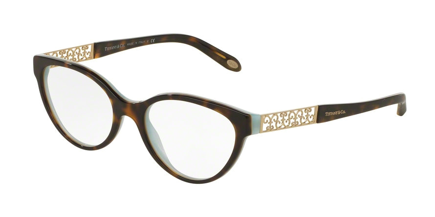Tiffany TF2129 Oval Eyeglasses  8134-HAVANA/BLUE 53-17-140 - Color Map havana