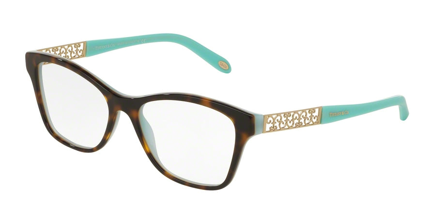 Tiffany TF2130 Square Eyeglasses  8134-HAVANA/BLUE 52-16-140 - Color Map havana