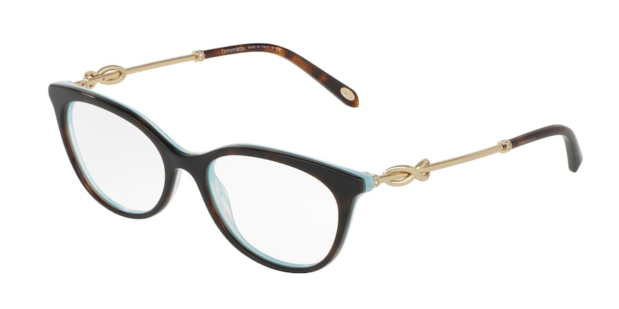 Tiffany TF2142B Oval Eyeglasses  8217-HAVANA/STRIPED BLUE 51-16-140 - Color Map havana