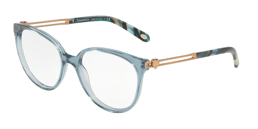 Tiffany TF2152 Phantos Eyeglasses  8218-TRANSPARENT BLUE 53-17-140 - Color Map blue
