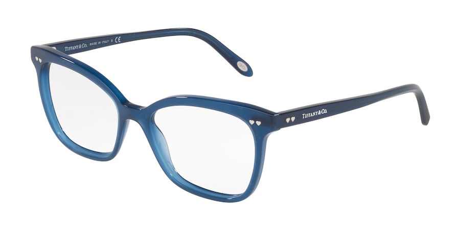 Tiffany TF2155 Square Eyeglasses  8234-OPAL BLUE/SILVER SERIGRAPHY 52-17-140 - Color Map blue
