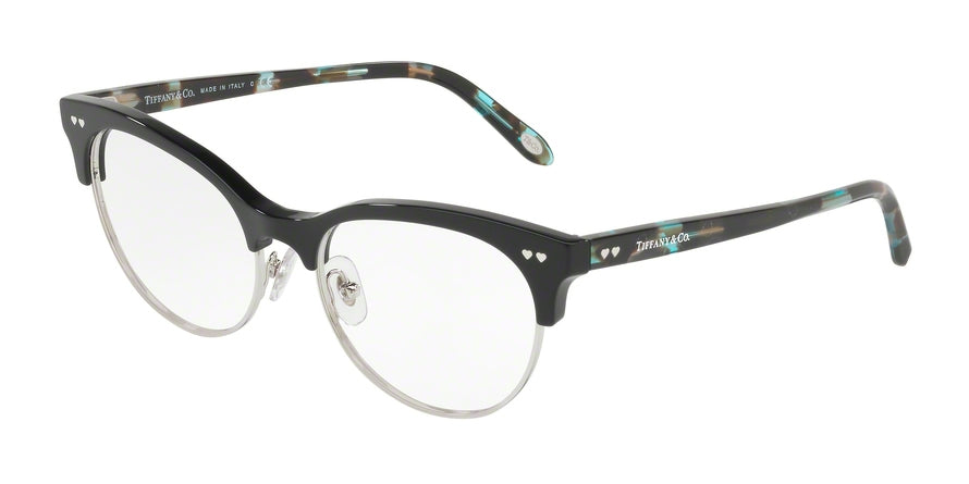 Tiffany TF2156 Oval Eyeglasses  8001-BLACK/SILVER 53-17-140 - Color Map black