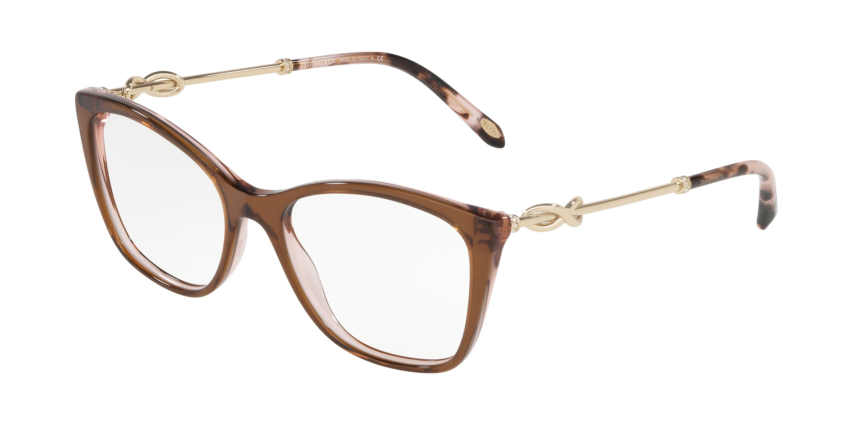 Tiffany TF2160B Square Eyeglasses  8255-Brown On Pink Grey 54-140-17 - Color Map Brown