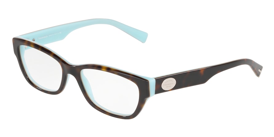 Tiffany TF2172 Rectangle Eyeglasses  8292-HAVANA ON TIFFANY BLUE 52-16-140 - Color Map havana
