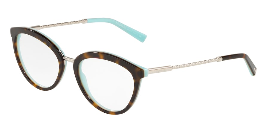 Tiffany TF2173F Phantos Eyeglasses  8134-HAVANA/BLUE 53-18-140 - Color Map blue