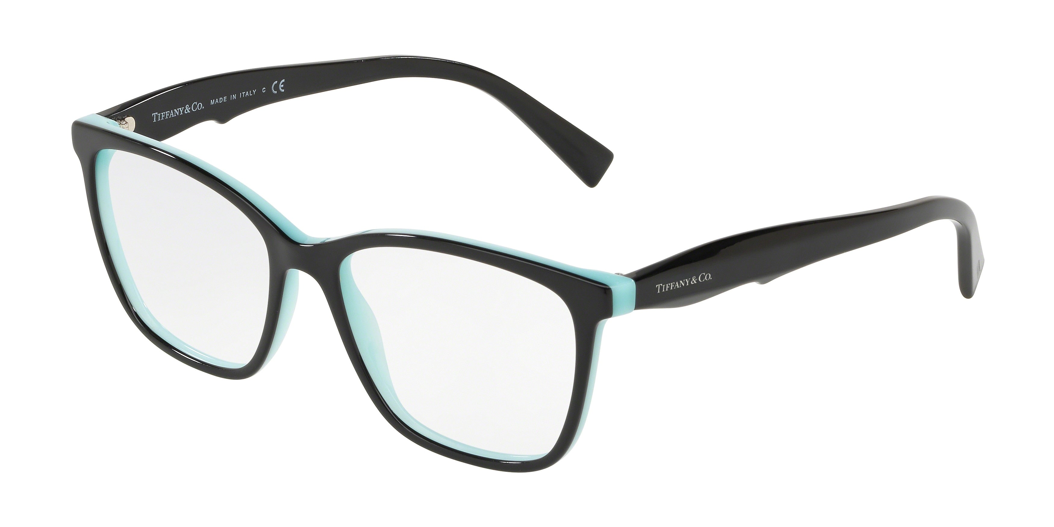 Tiffany TF2175 Square Eyeglasses  8055-Black On Tiffany Blue 54-140-16 - Color Map Black
