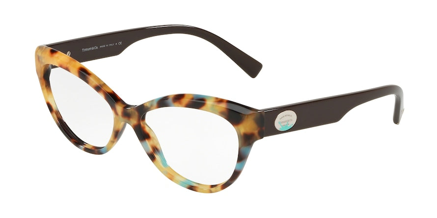 Tiffany TF2176 Irregular Eyeglasses  8214-YELLOW HAVANA SPOTTED BLUE 53-15-140 - Color Map havana