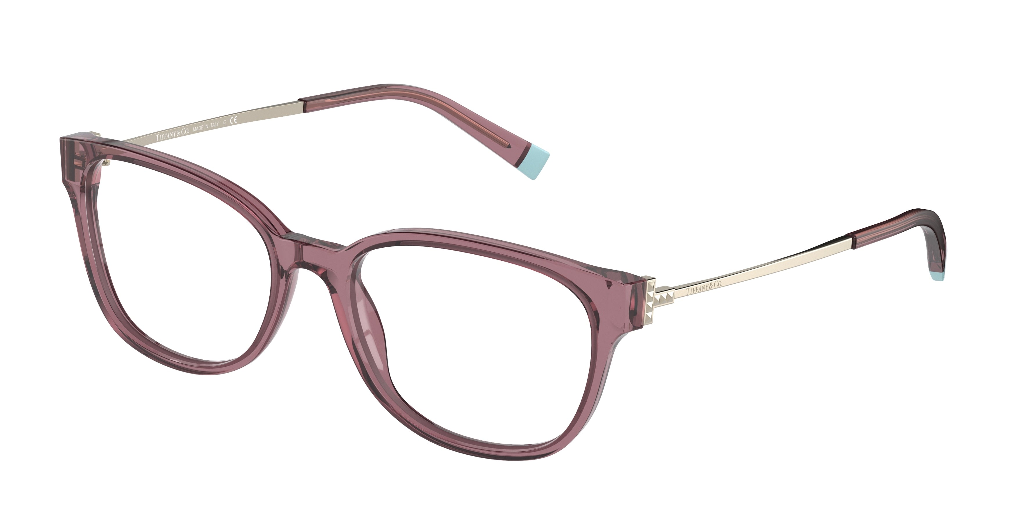 Tiffany TF2177 Square Eyeglasses  8314-Pink Brown Transparent 50-140-17 - Color Map Pink