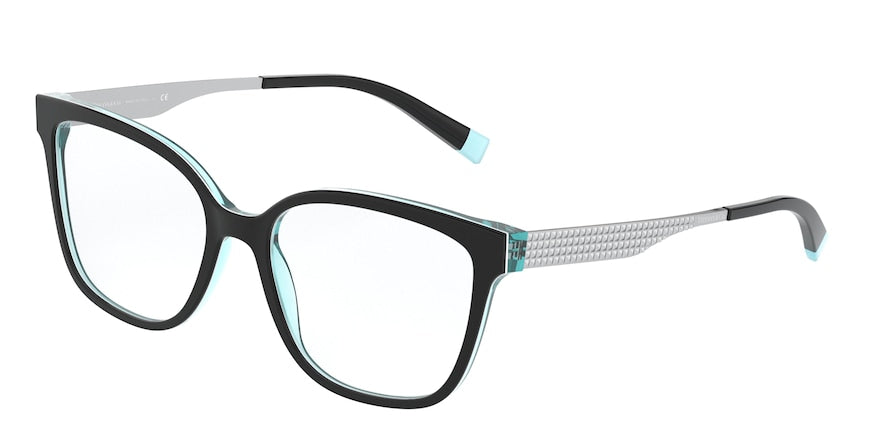 Tiffany TF2189 Square Eyeglasses  8274-BLACK/WHITE/BLUE 54-17-140 - Color Map black