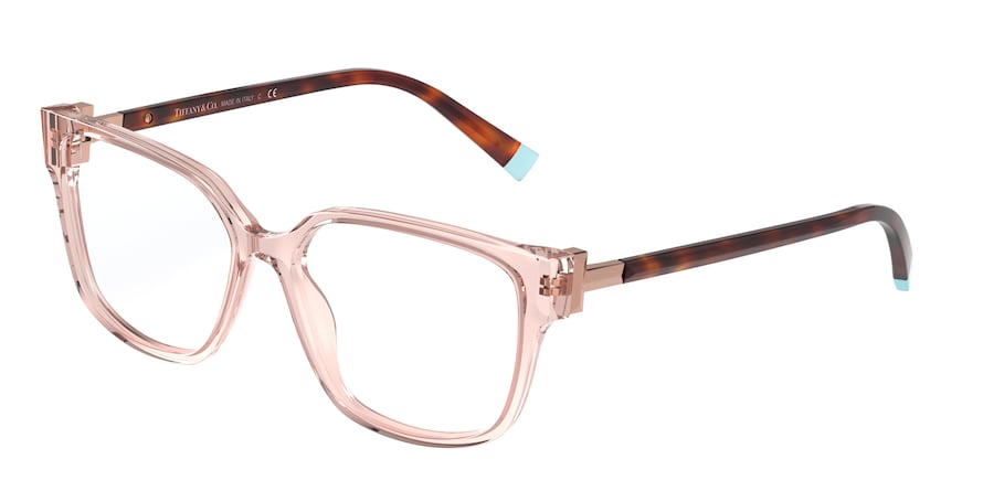 Tiffany TF2197F Square Eyeglasses  8311-TRANSPARENT PEACH 54-15-140 - Color Map yellow
