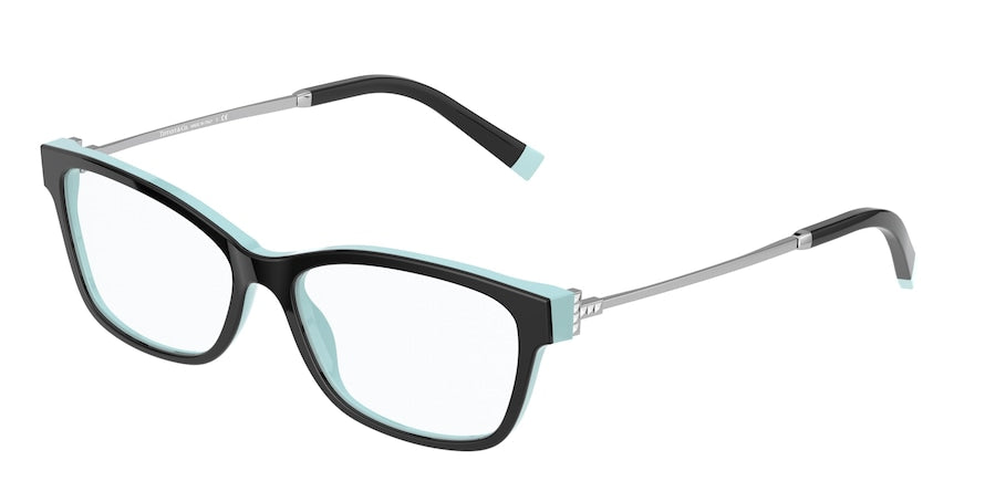 Tiffany TF2204 Rectangle Eyeglasses  8055-BLACK ON TIFFANY BLUE 54-15-140 - Color Map black