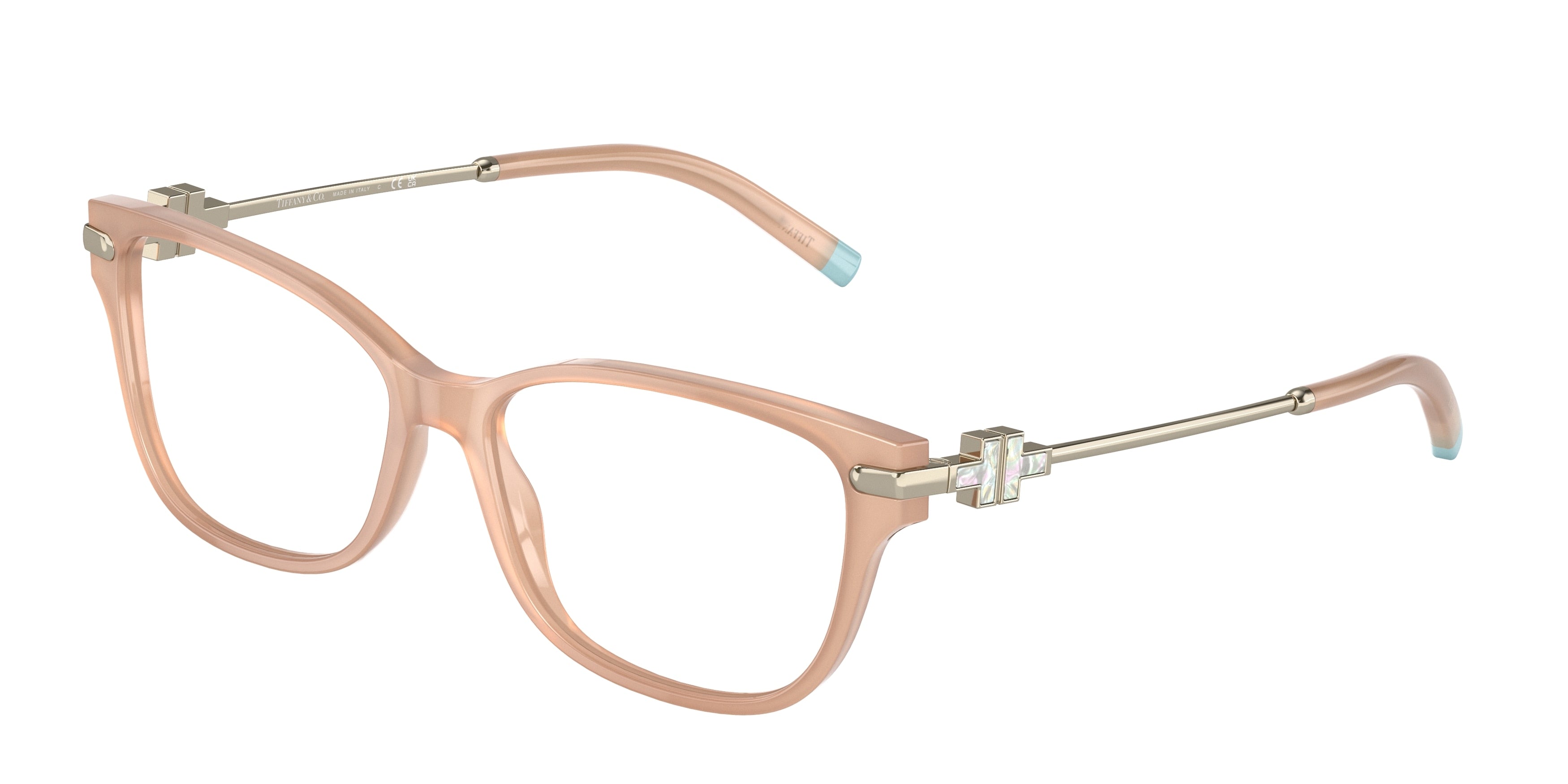 Tiffany TF2207F Rectangle Eyeglasses  8360-Opal Nude 54-140-15 - Color Map Pink