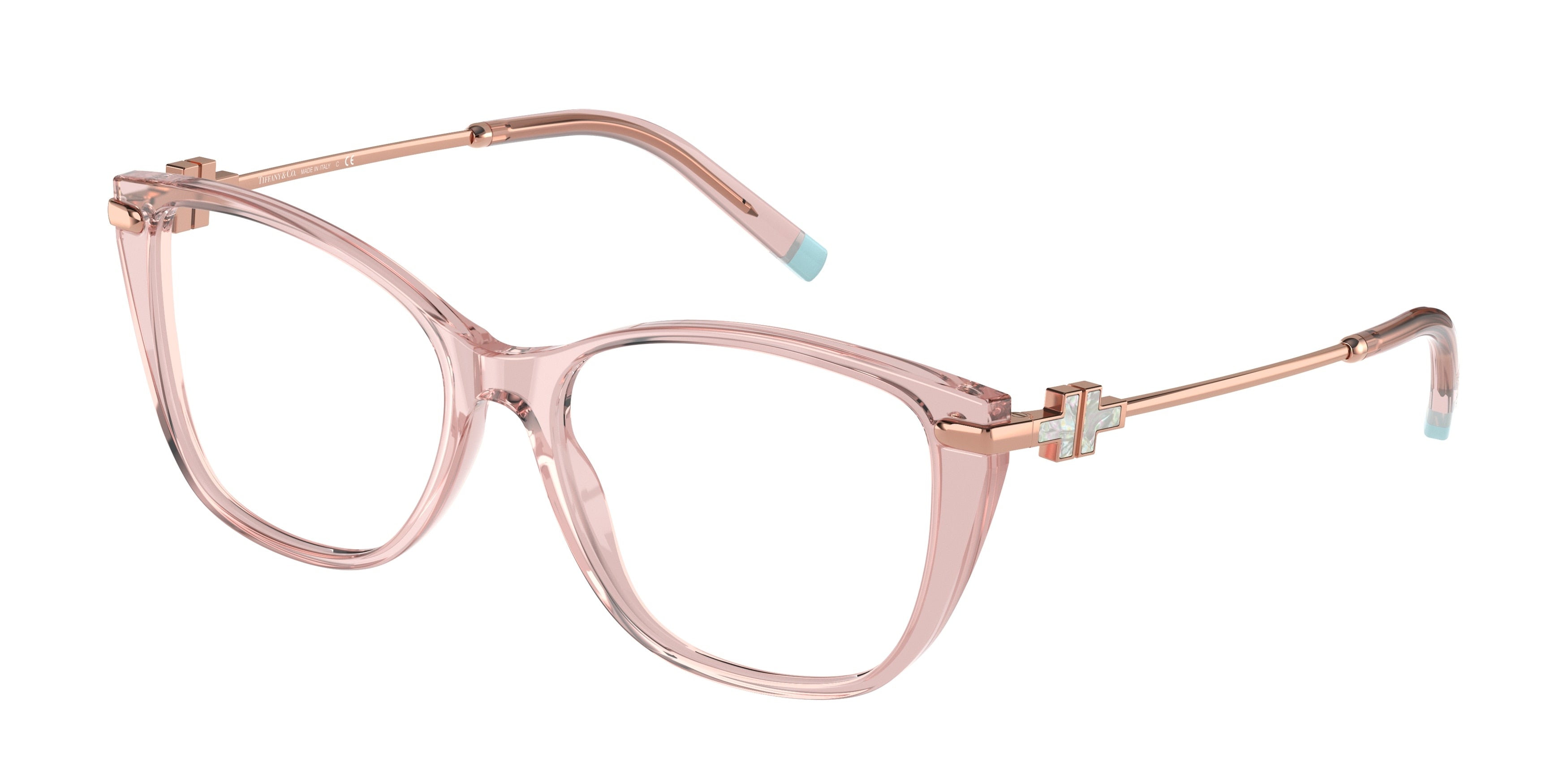 Tiffany TF2216 Butterfly Eyeglasses  8332-Peach Transparent 52-140-16 - Color Map Orange