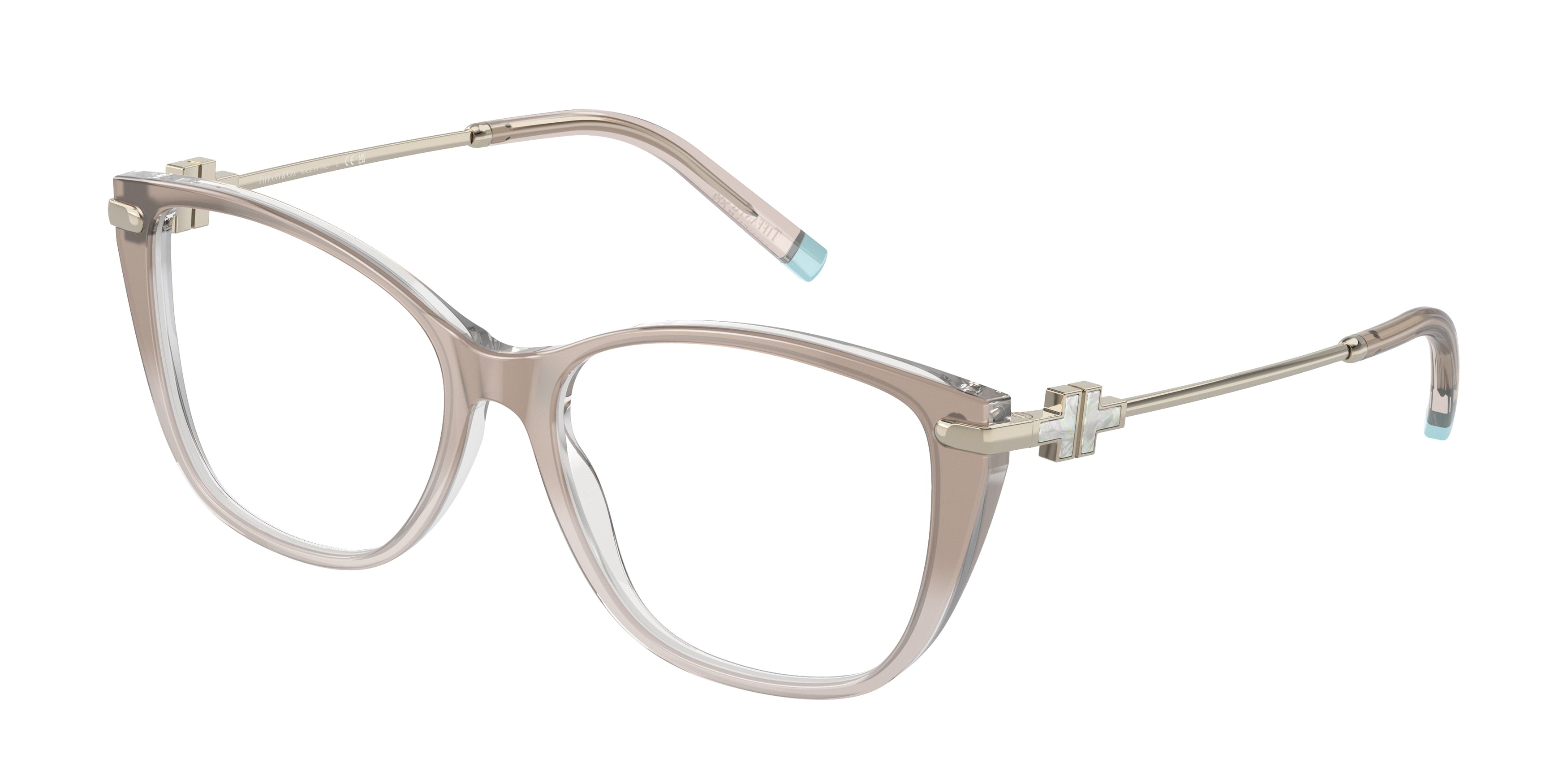 Tiffany TF2216 Butterfly Eyeglasses  8335-Satin Champagne Gradient 54-140-16 - Color Map Brown