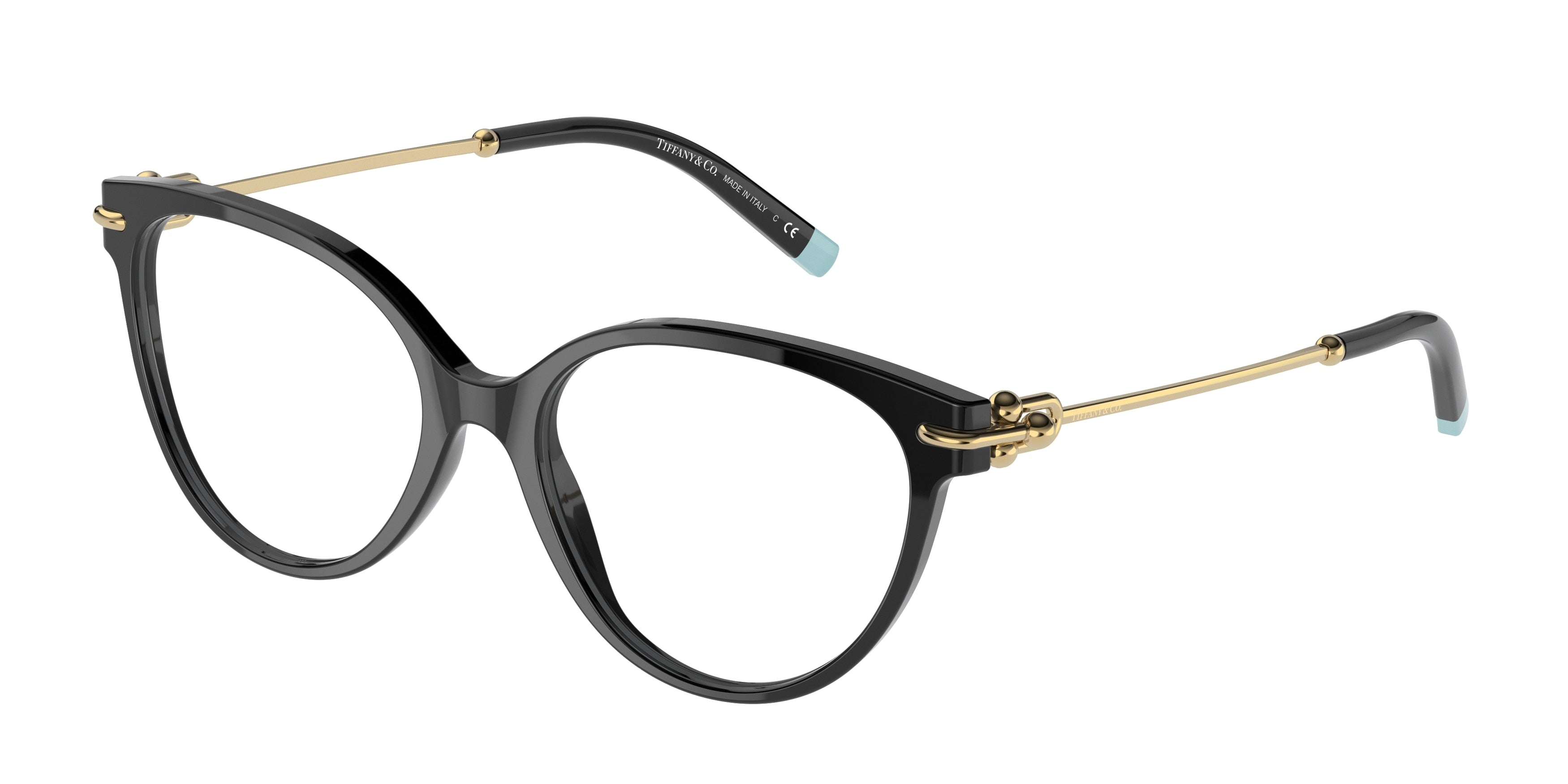 Tiffany TF2217F Cat Eye Eyeglasses  8001-Black 53-140-17 - Color Map Black