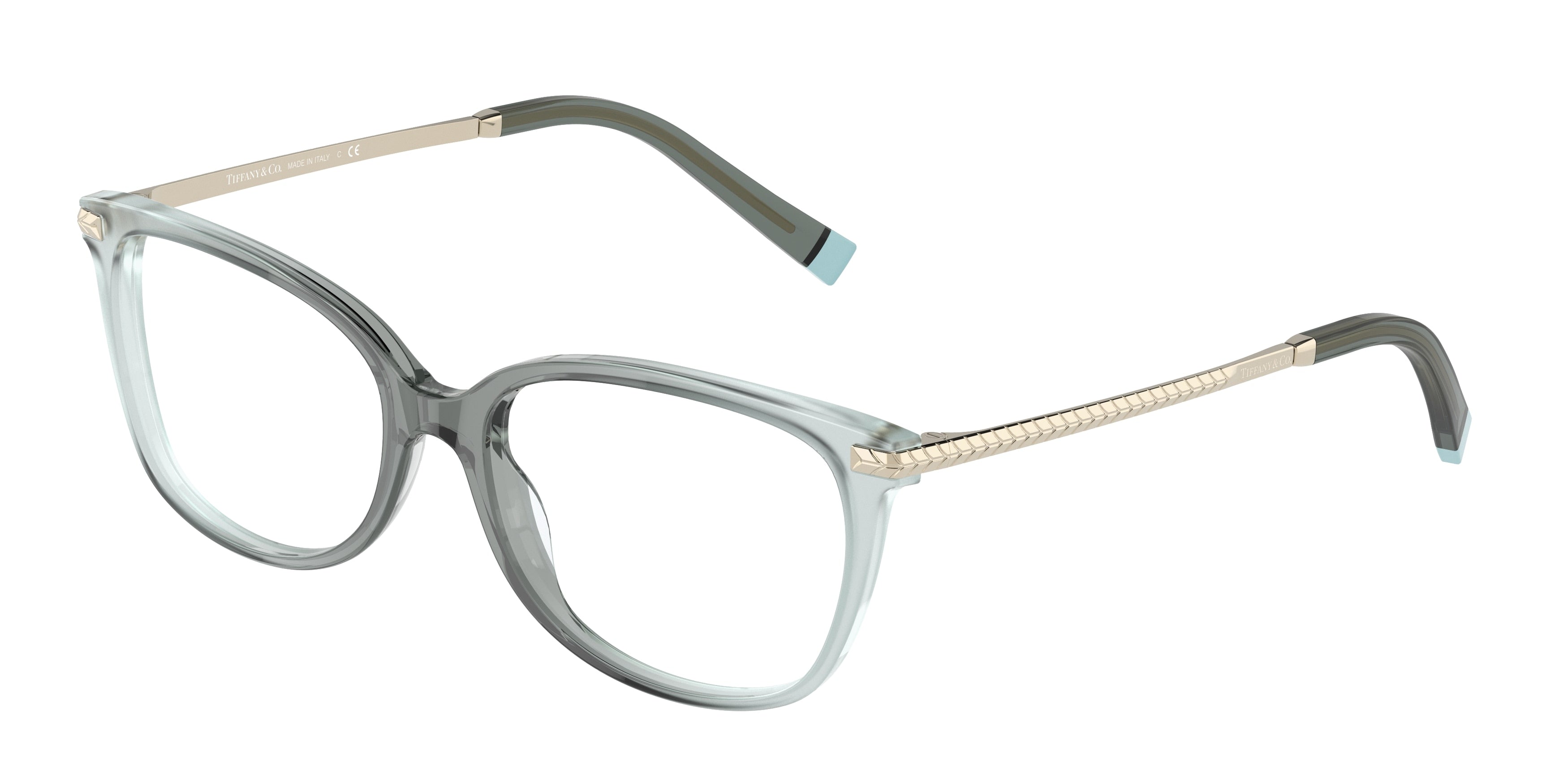 Tiffany TF2221F Rectangle Eyeglasses  8346-Green Gradient Milky Green 52-140-16 - Color Map Green