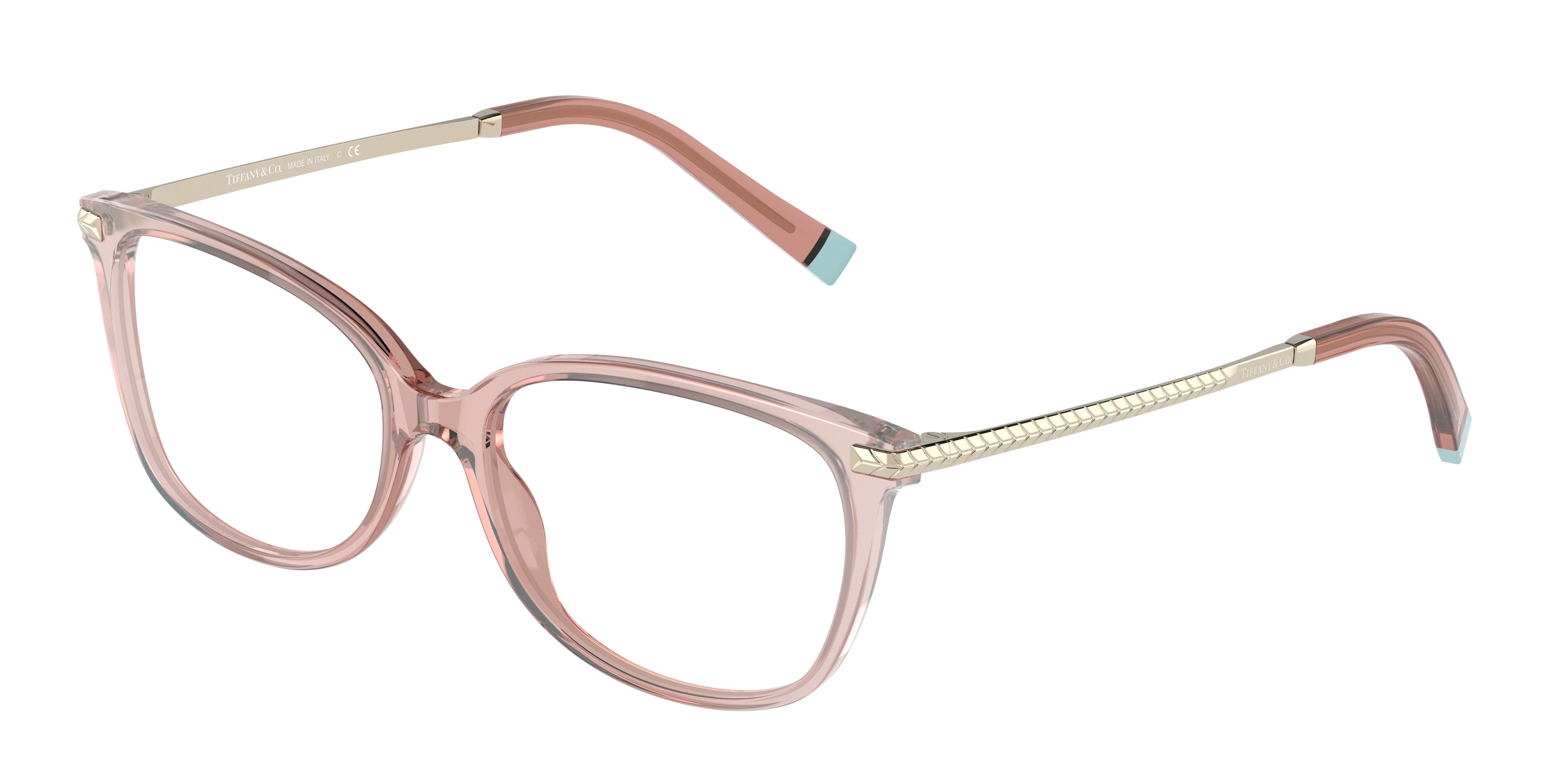 Tiffany TF2221 Rectangle Eyeglasses  8345-Pink Gradient Milky Pink 54-140-16 - Color Map Pink