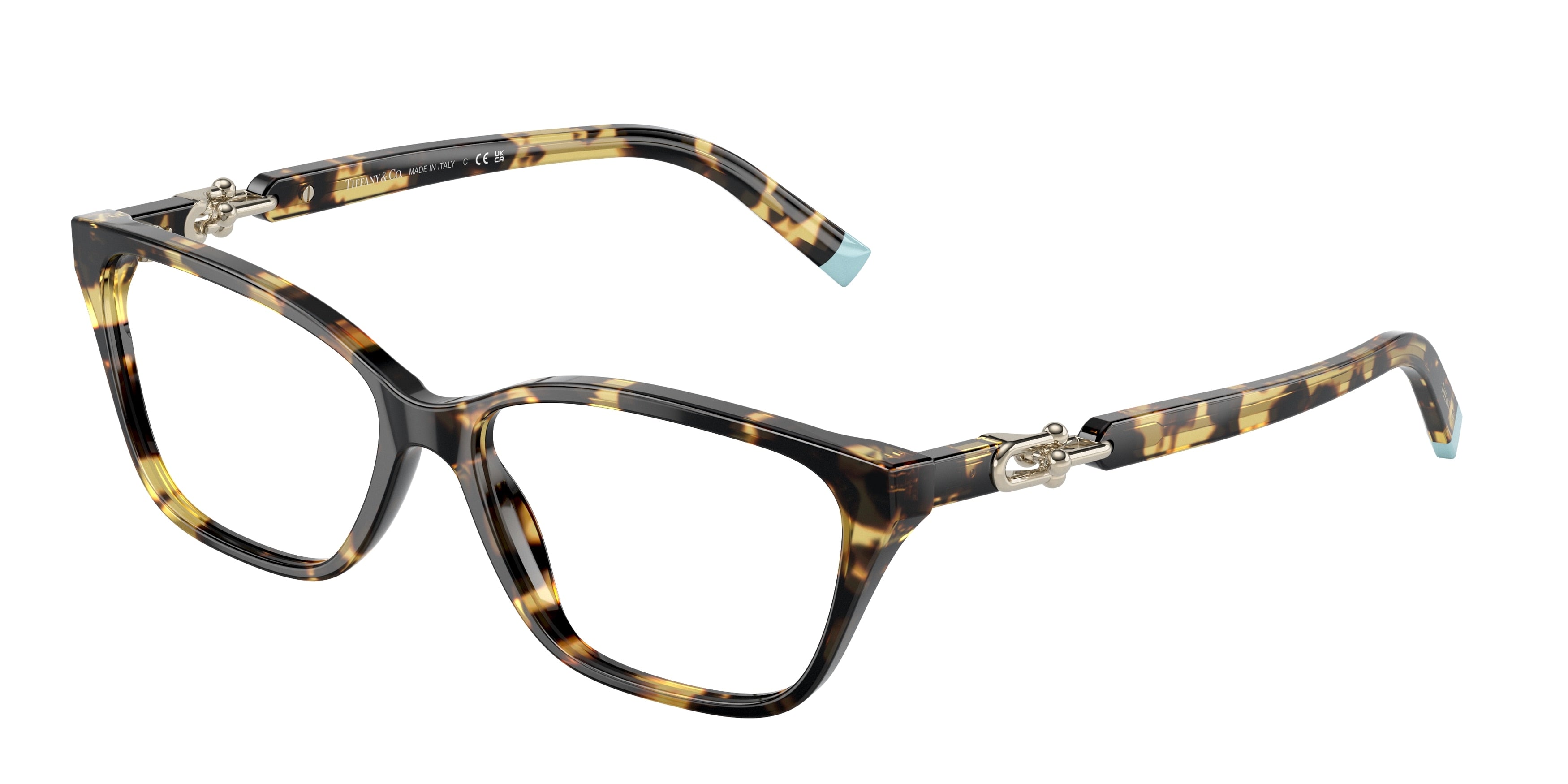 Tiffany TF2229 Rectangle Eyeglasses  8064-Yellow Havana 55-140-15 - Color Map Yellow