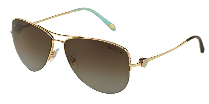 Tiffany TF3021 57 TF3021 Pilot Sunglasses  6084T5-GOLD 60-14-135 - Color Map gold