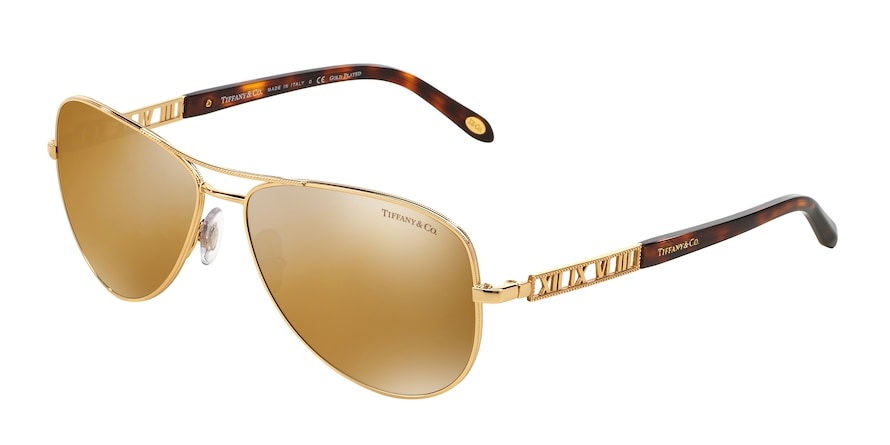 Tiffany TF3047K Pilot Sunglasses  6093W4-GOLD 57-14-140 - Color Map gold