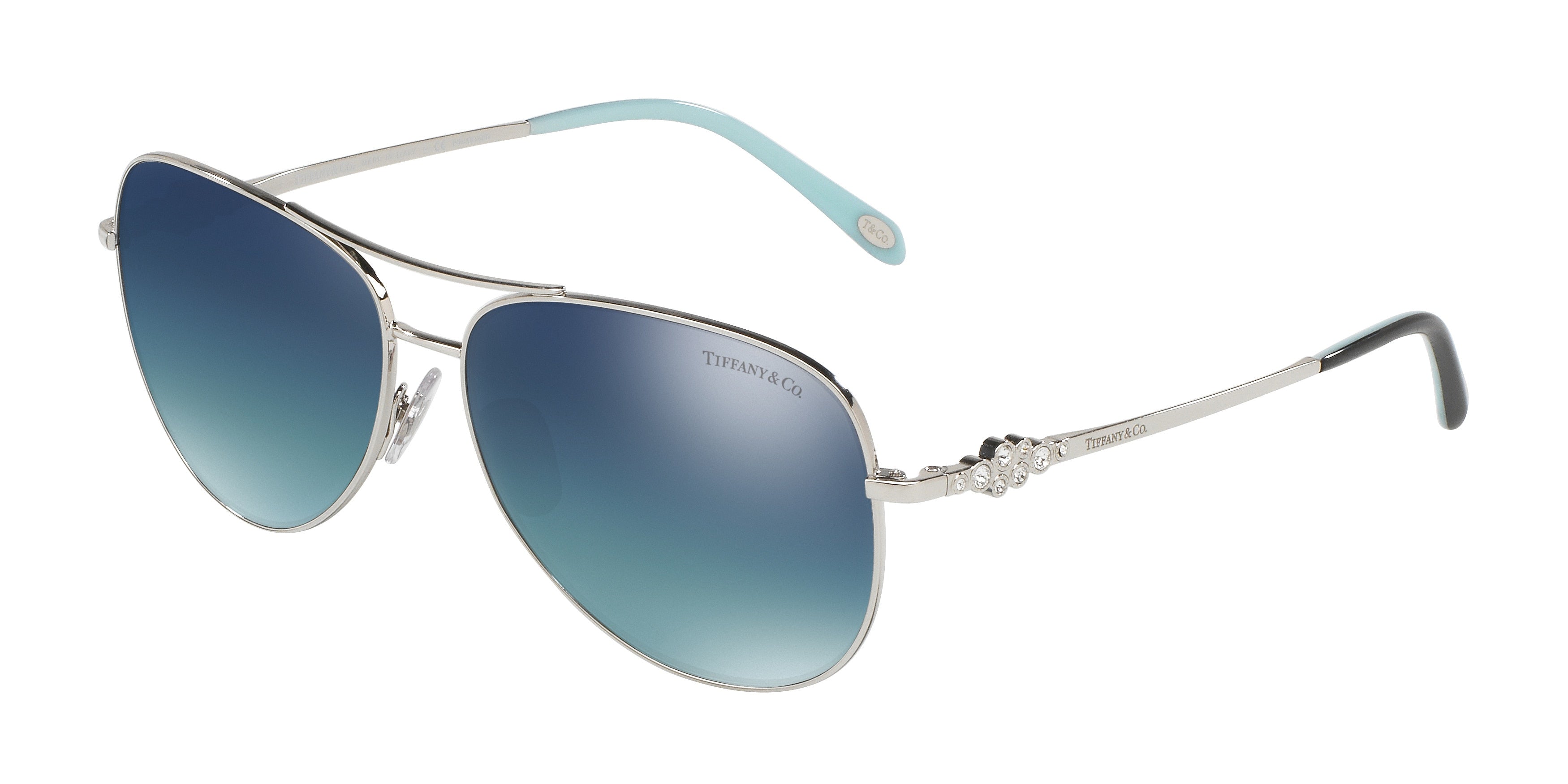 Tiffany TF3052B Pilot Sunglasses  60014Y-Silver 59-140-13 - Color Map Silver