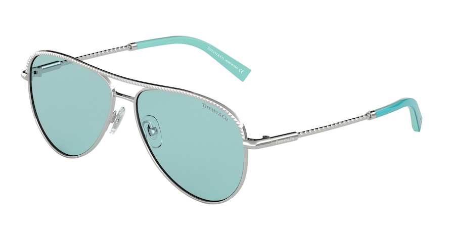 Tiffany TF3062 Pilot Sunglasses  6136D9-SILVER 57-13-140 - Color Map silver