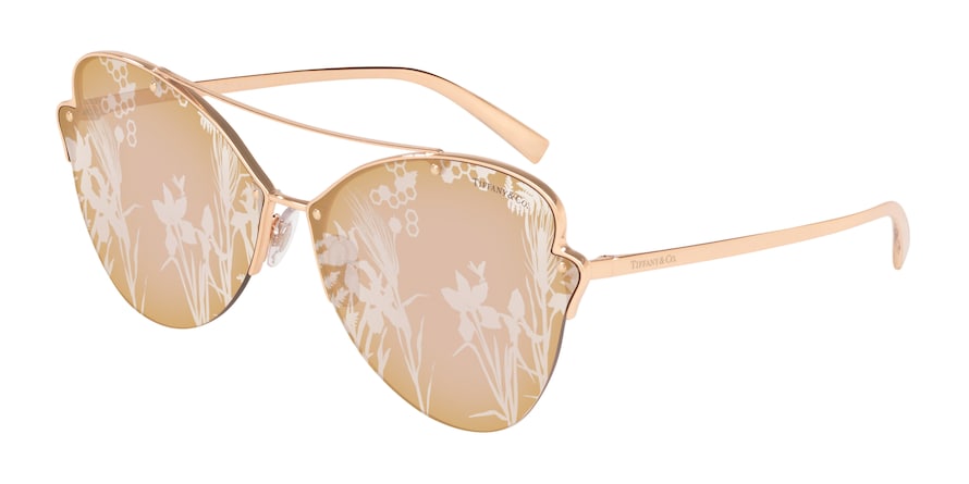 Tiffany TF3063 Butterfly Sunglasses  6140Y5-RUBEDO 64-12-140 - Color Map gold