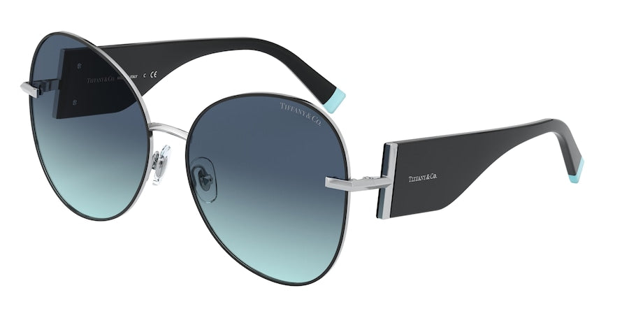 Tiffany TF3069 Butterfly Sunglasses  61459S-SILVER/BLACK 59-16-140 - Color Map silver