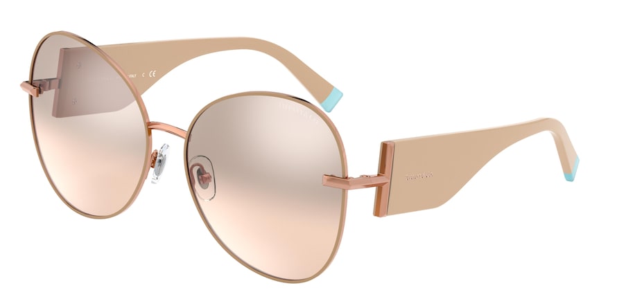 Tiffany TF3069 Butterfly Sunglasses  61483D-RUBEDO/CARAMEL 59-16-140 - Color Map gold