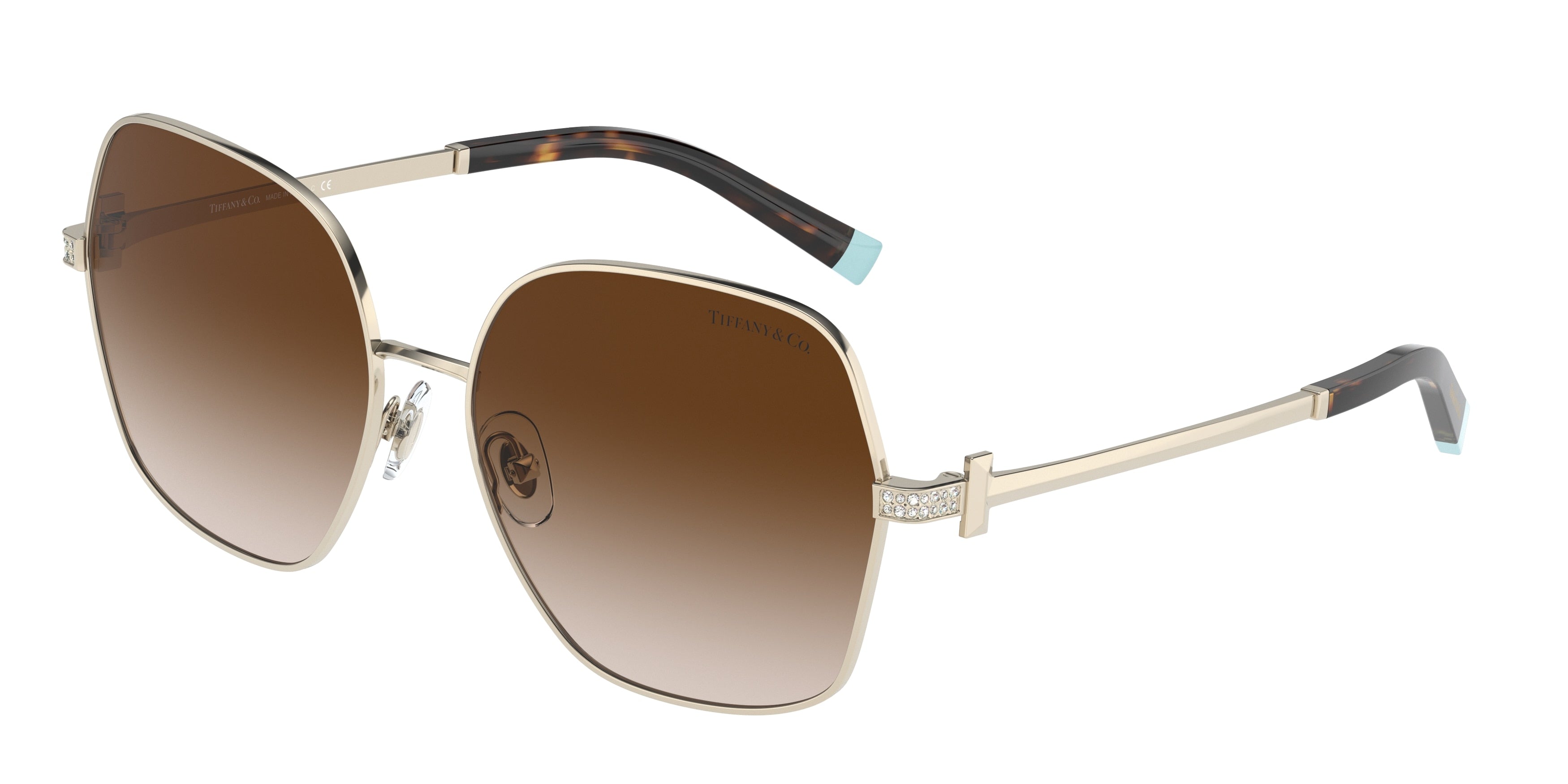Tiffany TF3085B Irregular Sunglasses  60213B-Pale Gold 59-140-16 - Color Map Gold