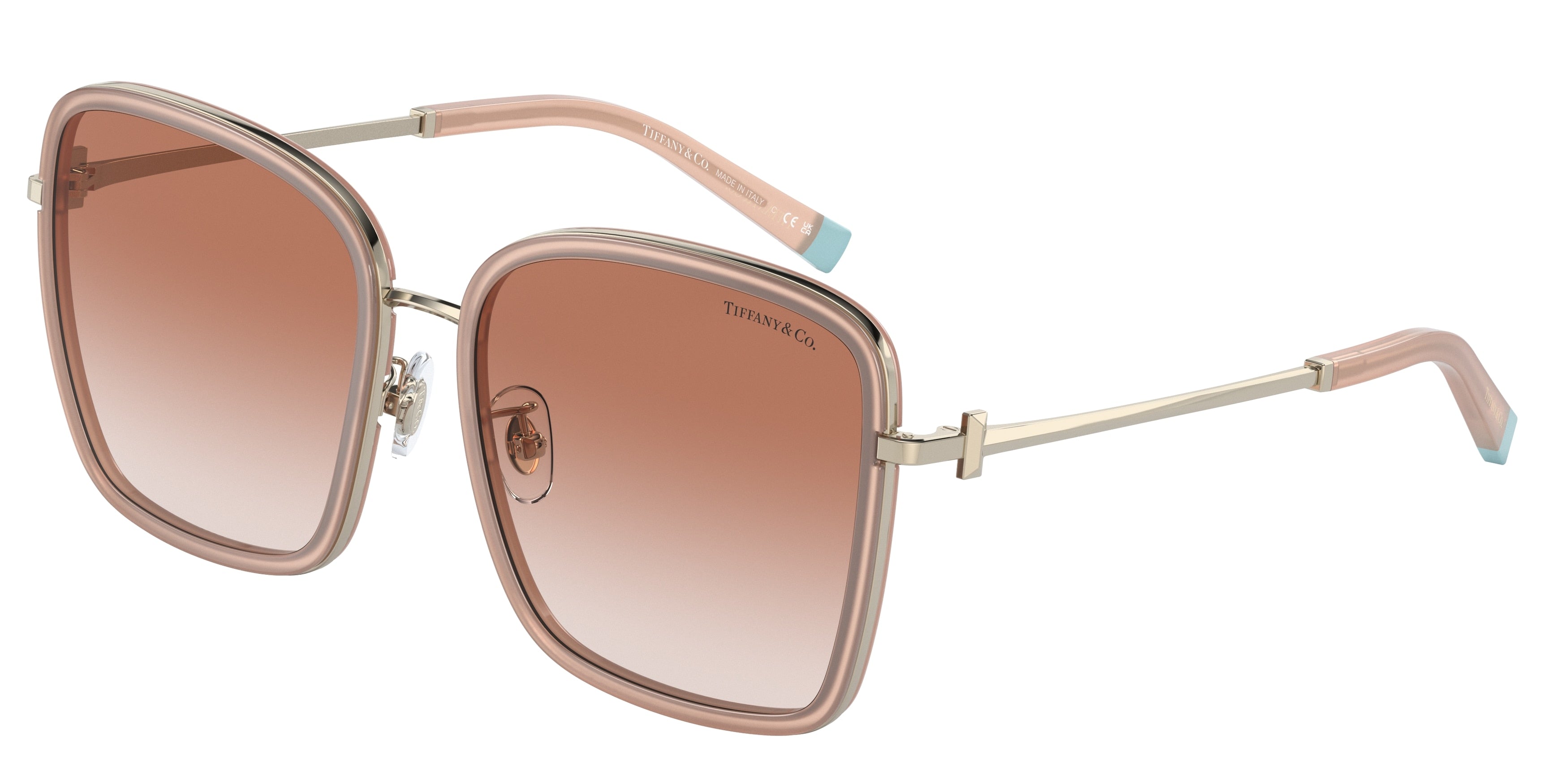 Tiffany TF3087D Square Sunglasses  602113-Opal Nude 59-145-18 - Color Map Pink