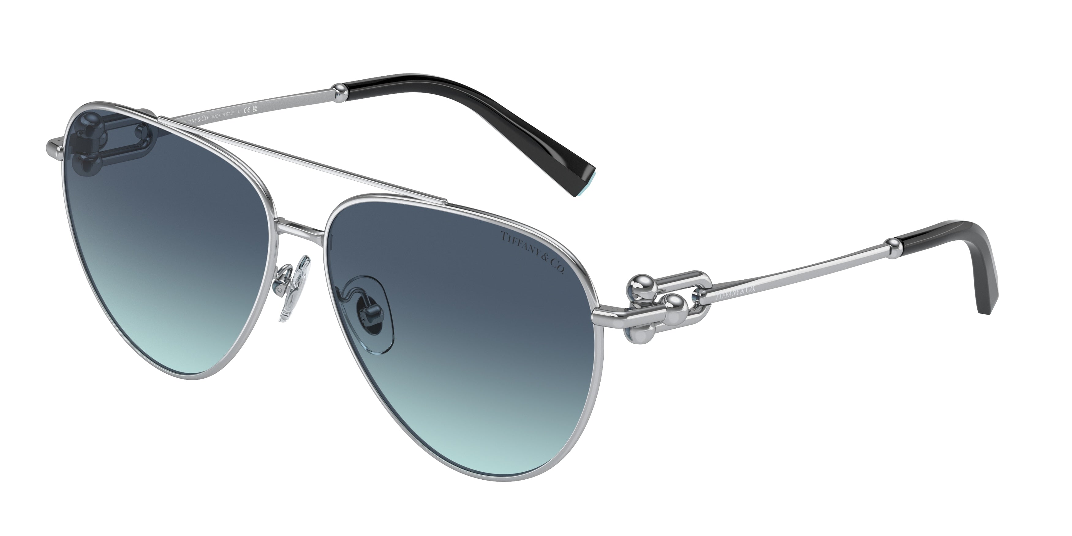 Tiffany TF3092 Pilot Sunglasses  60019S-Silver 59-140-13 - Color Map Silver