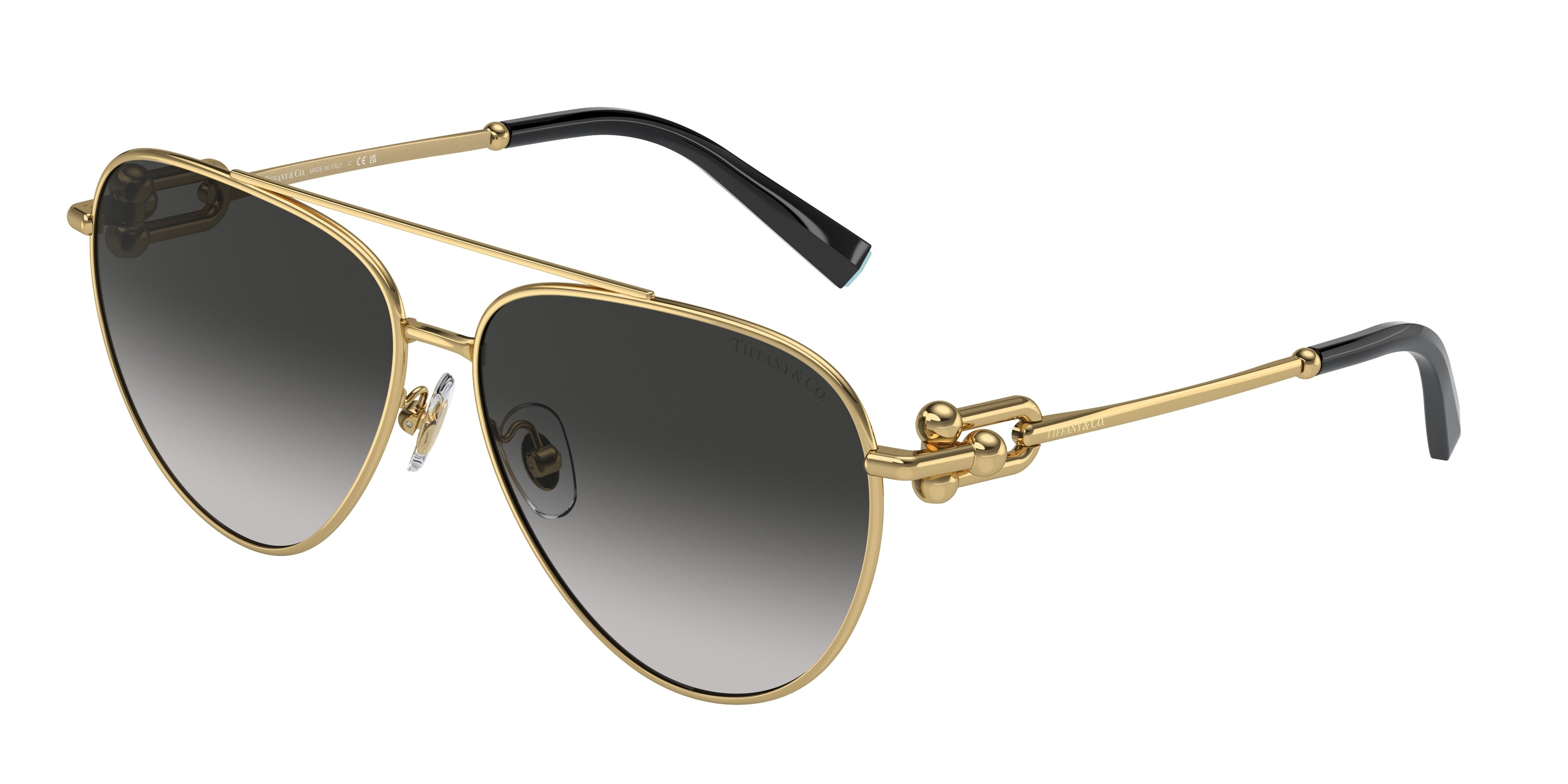 Tiffany TF3092 Pilot Sunglasses  60023C-Gold 59-140-13 - Color Map Gold