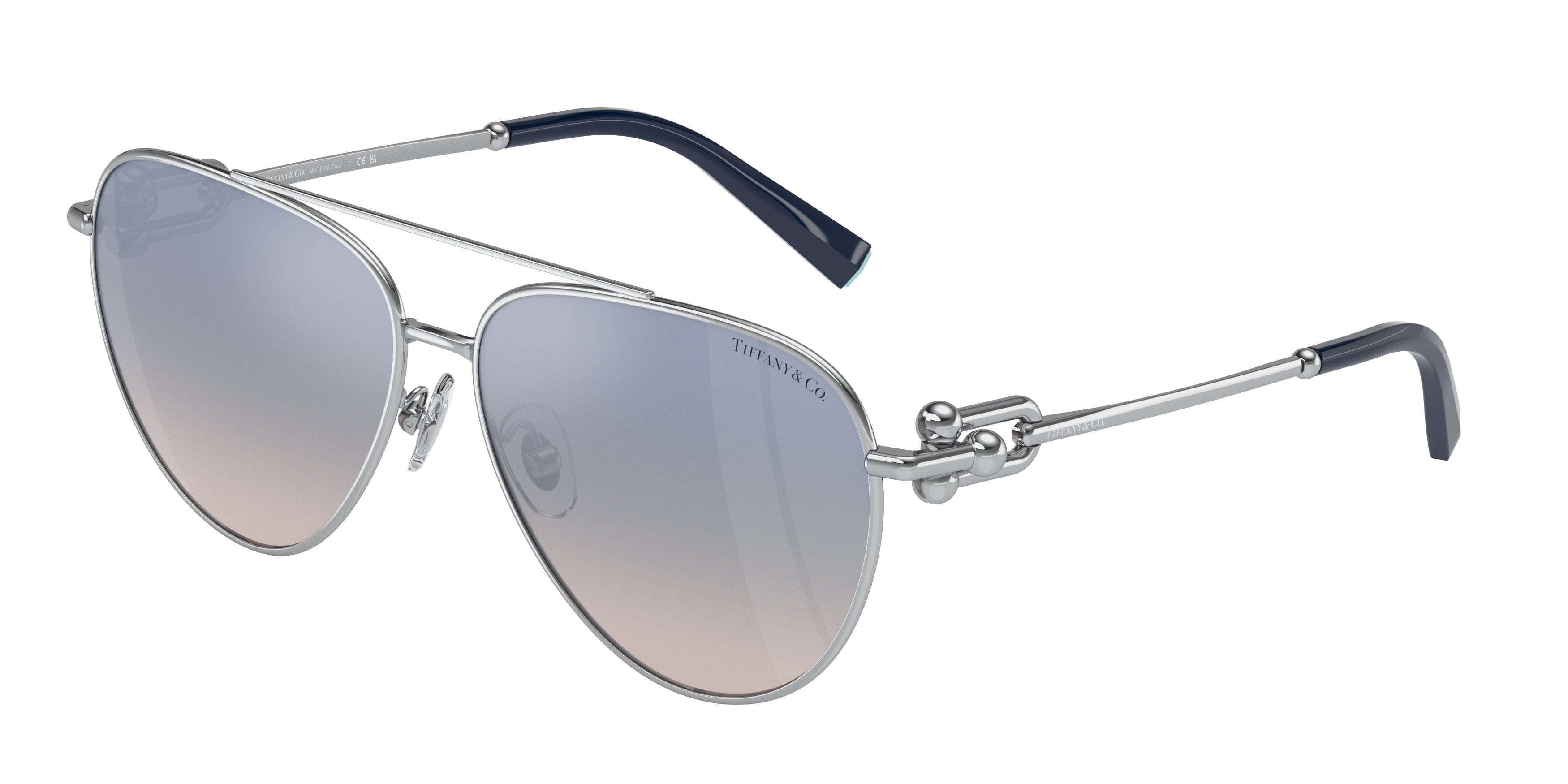 Tiffany TF3092 Pilot Sunglasses  6175V6-Silver 59-140-13 - Color Map Silver