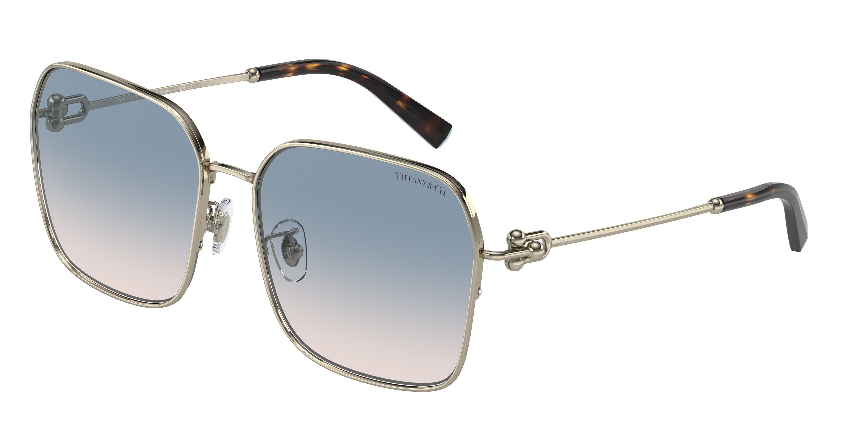 Tiffany TF3093D Square Sunglasses  619116-Pale Gold 60-140-17 - Color Map Gold