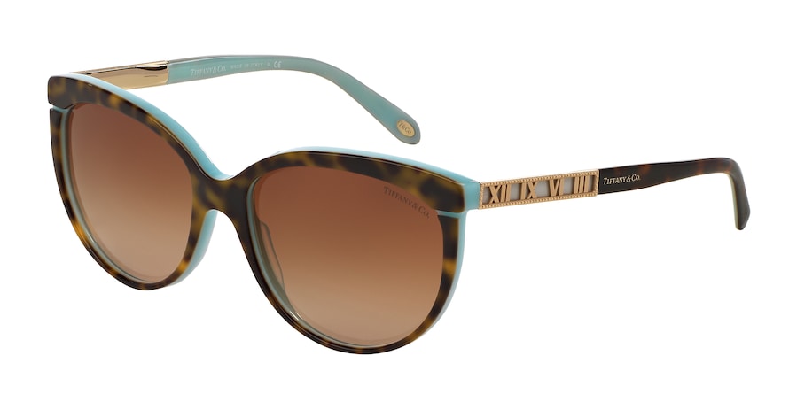 Tiffany TF4097 Cat Eye Sunglasses  81343B-HAVANA/BLUE 56-16-140 - Color Map havana