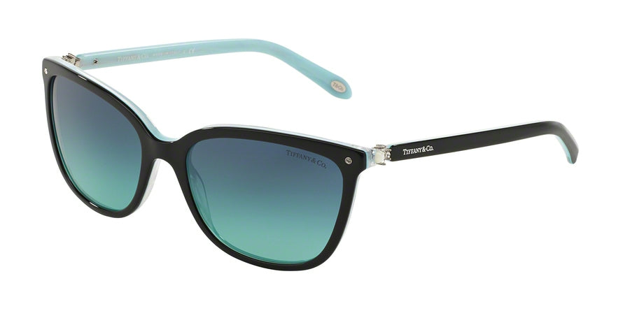 Tiffany TF4105BF Square Sunglasses  81939S-BLACK/STRIPED BLUE 55-17-140 - Color Map black