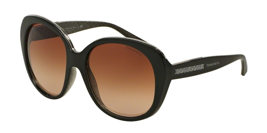 Tiffany TF4115 Square Sunglasses  82043B-OLIVE GLIETTER 55-17-140 - Color Map brown