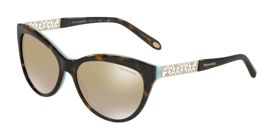Tiffany TF4119F Cat Eye Sunglasses  81346E-HAVANA/BLUE 58-16-140 - Color Map havana