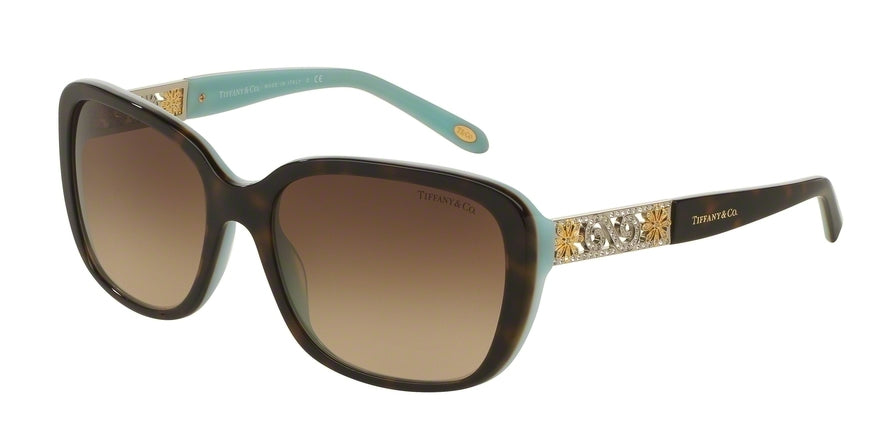 Tiffany TF4120BF Square Sunglasses  81343B-HAVANA/BLUE 57-17-140 - Color Map havana