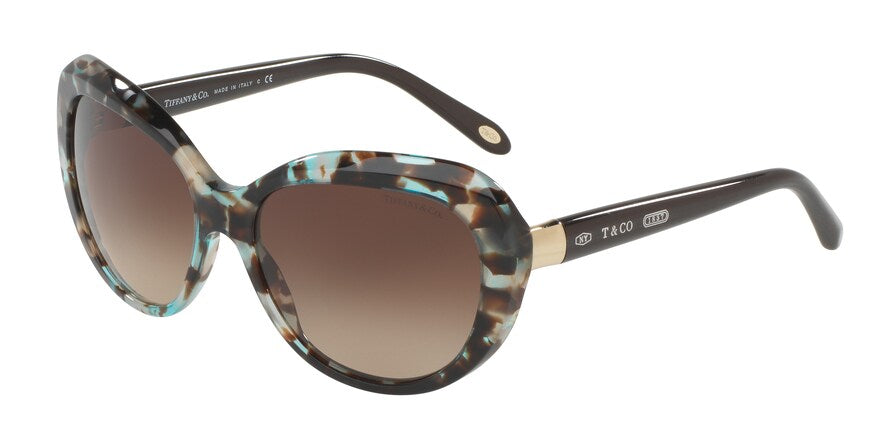 Tiffany TF4122 Irregular Sunglasses  82153B-BROWN HAVANA SPOTTED OPAL BLUE 56-16-140 - Color Map havana