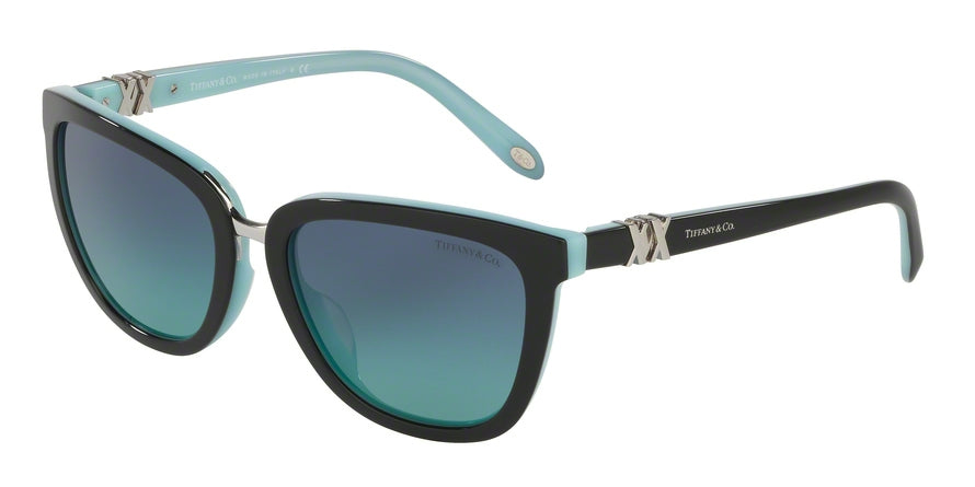 Tiffany TF4123F Square Sunglasses  80559S-BLACK/BLUE 55-18-140 - Color Map black