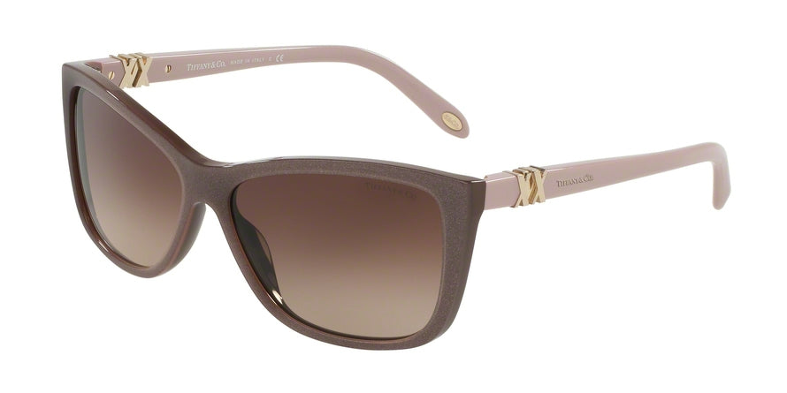 Tiffany TF4124 Rectangle Sunglasses  82103B-PEARL BROWN 58-14-140 - Color Map light brown