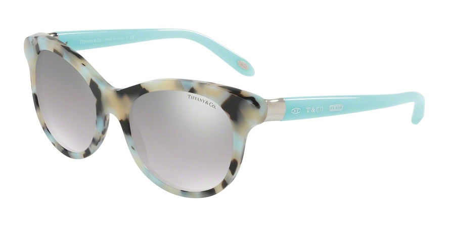 Tiffany TF4125 Round Sunglasses  82136V-BEIGE HAVANA SPOTTED BLUE 52-18-140 - Color Map havana