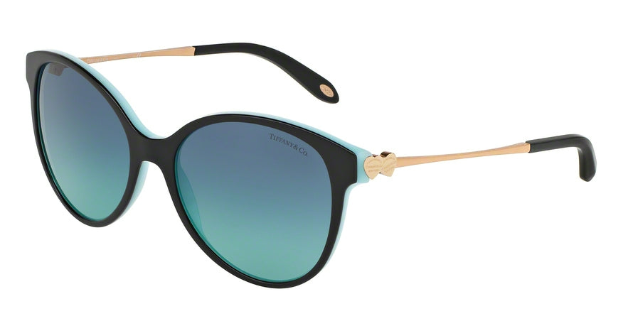 Tiffany TF4127 Round Sunglasses  80559S-BLACK/BLUE 56-17-140 - Color Map black