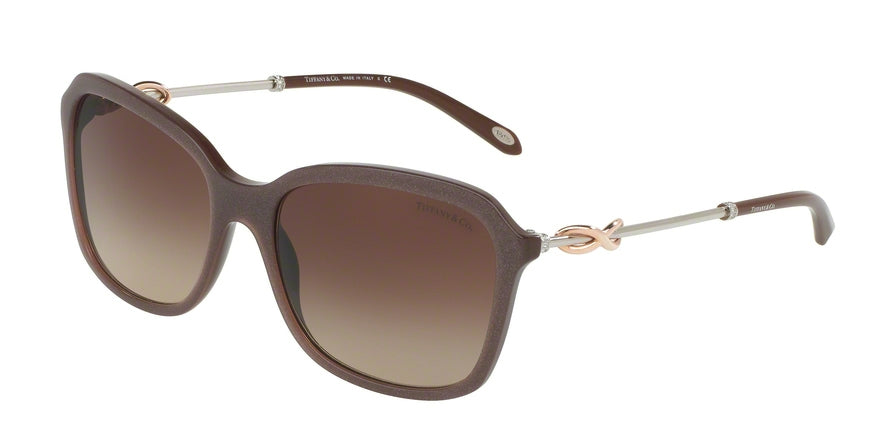 Tiffany TF4128B Rectangle Sunglasses  82103B-PEARL BROWN 57-17-140 - Color Map brown